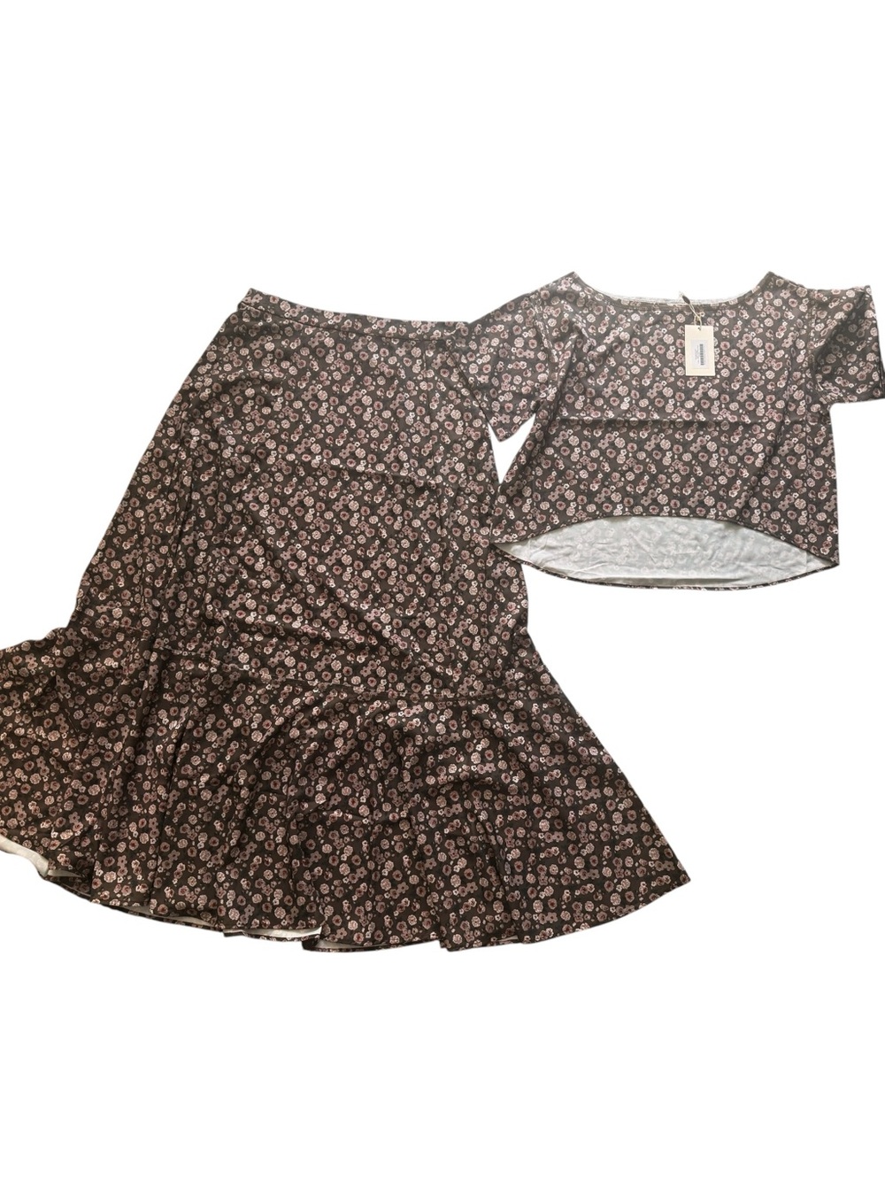 Joyfolie Women’s Wren Set in Olive Floral size L Large NWT
